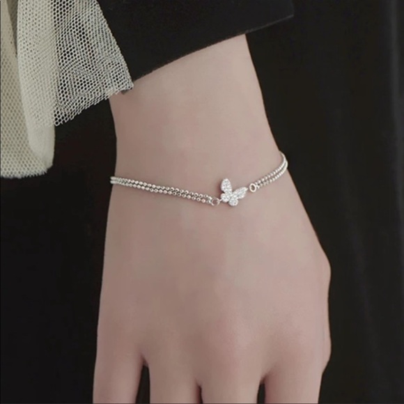 BUTTERFLY 925 STERLING SILVER BRACELET, NICE BRACELET, CUTE BRACELET - Picture 3 of 3